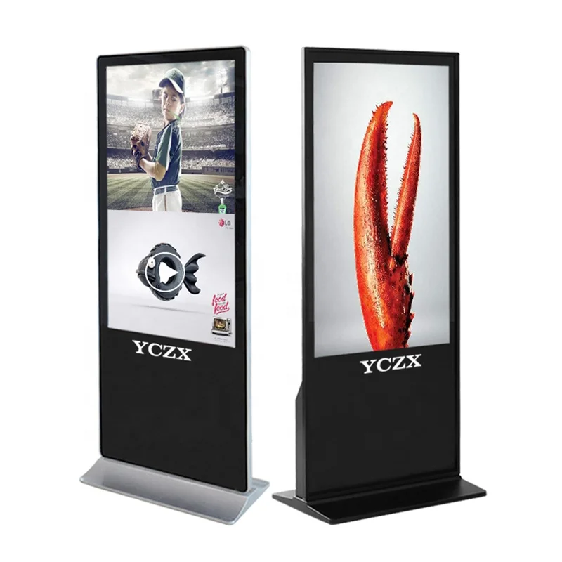 55 Inch LED LCD Digital Signage Player Multimedia Video Advertising Screen Black Led Indoor Led Kiosk Kiosk Touch Screen Display