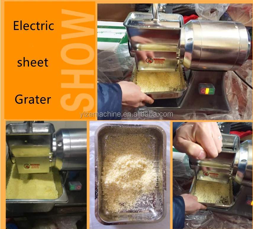 Commercial Cheese Grater Stainless Steel, 110V 550W 88LBS/H Electric  Grinder with a container for Cheese, Butter, Cheese, Bread Bran Crumbs