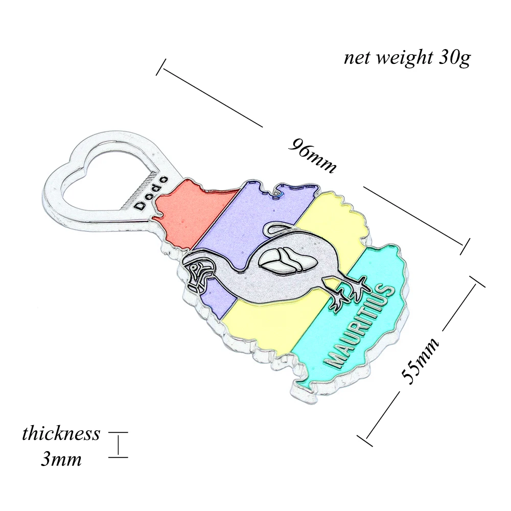 Magnete Frigorifero Apribottiglie 3D Dodo Bird - Souvenir Mauritius In Metallo E Zinco - Dimensioni 5,8x9,8 Cm