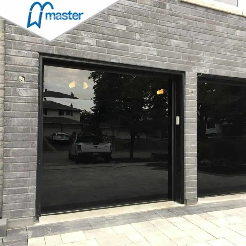 Double Frameless Modern Design Overhead Electric Automatic Sectional Aluminum Mirror Glass Garage Door for Home