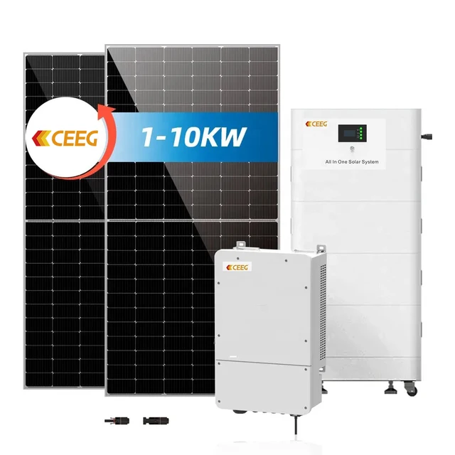 SOLAR 5KW 8KW 10KW Home Solar Power System Hybrid Solar Energy Storage Supplier BLUE LITHIUM BATTERY