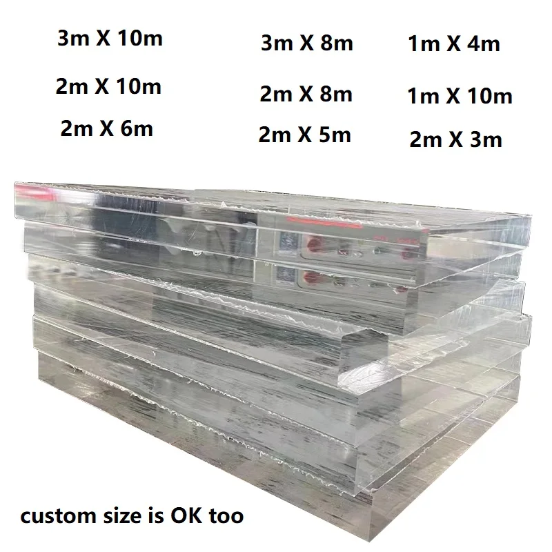 Pmma Acrylic Sheets 3m X 10m 2mx3m 3mx8m 1mx6m 2mx6m Large 50mm 80mm