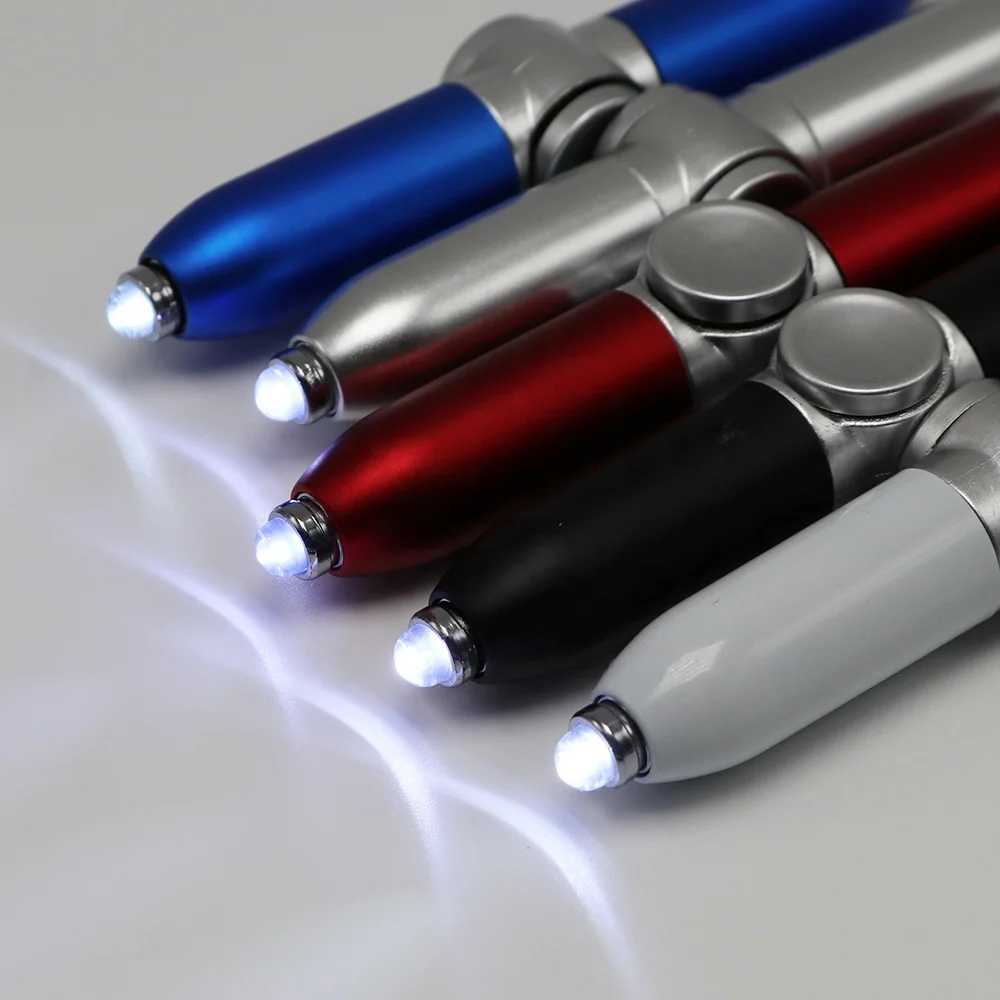 2024 Creative Multi Functional Fingertip Gyro Pen  Reduce Pressure  Stylus Fidget  Ballpoint Pens with LED Light