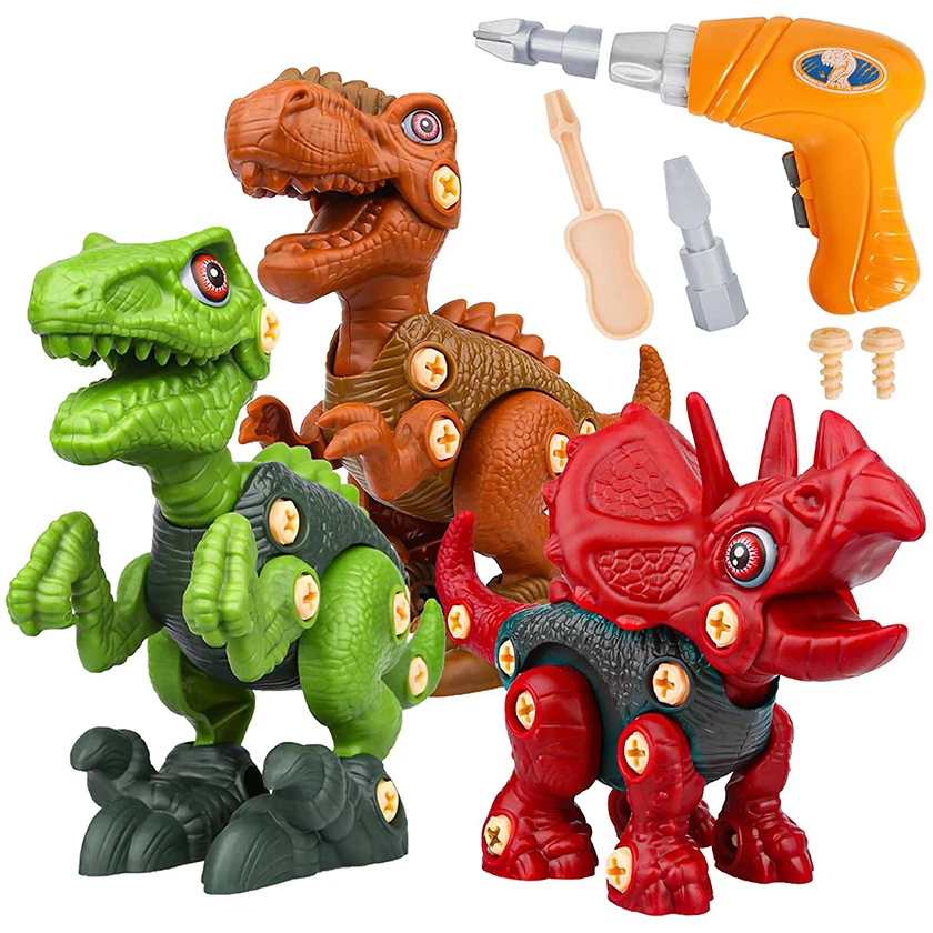 Simulation Dinosaur Diy with Electric Drill Assemble Dinosaur Toy Take Apart Assembly Dinosaur Toy