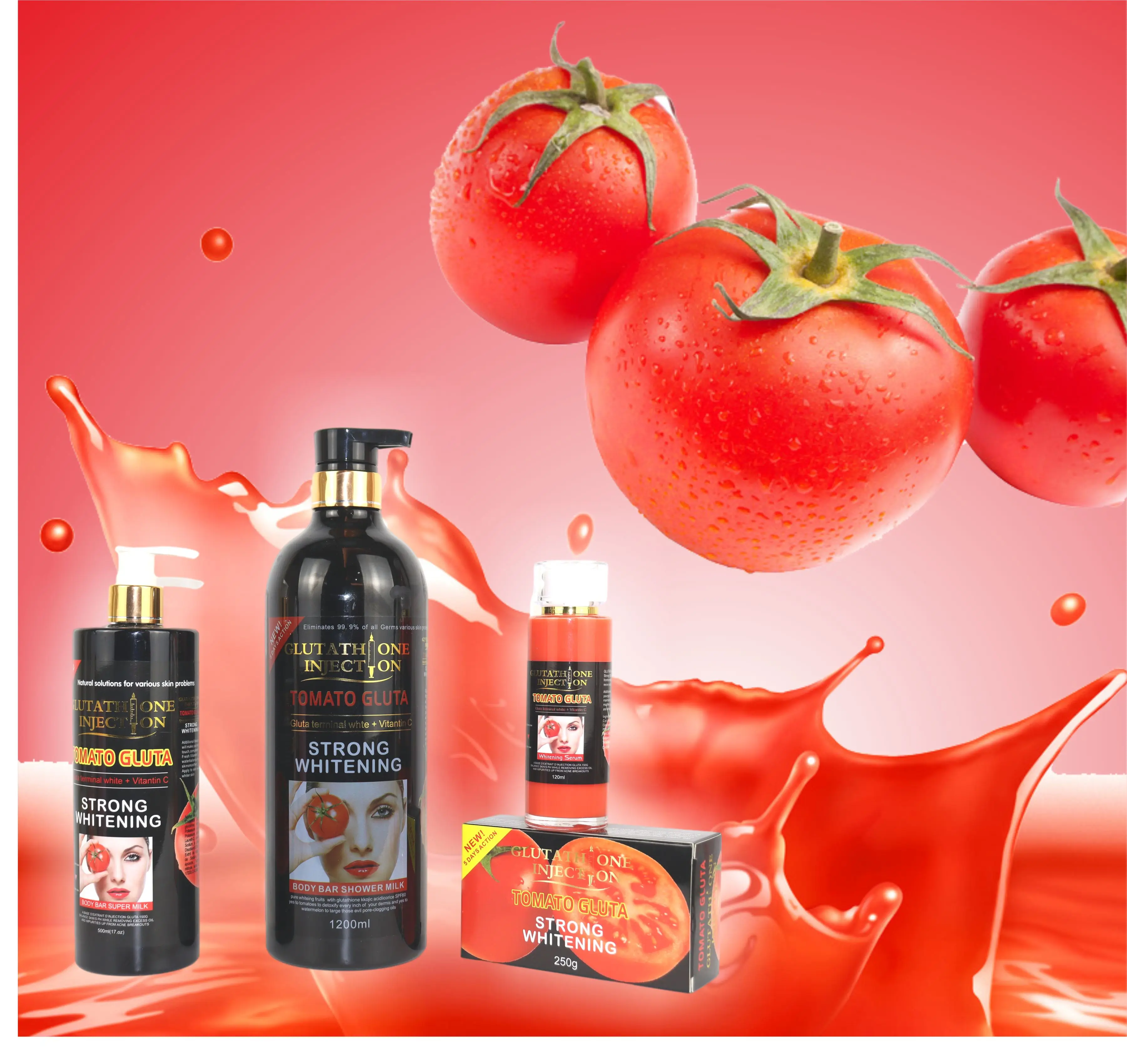 glutathione in tomato New Concentrate GlutaStrong Whitening L-Glutathione Vitamin C Hyaluronic Acid Dark Spot Professional Facial Skin Care Set كريم يعالج التصبغات الناتجة عن الشمس