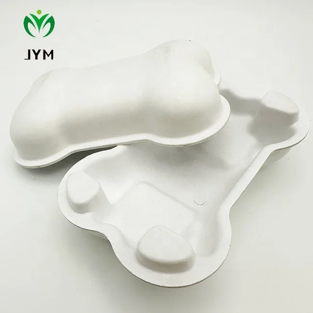 Dog Bone Shape Molded Pulp Box Wholesale China Customized Bagasse White Colors Food Candy Box Corrugated Board 24 Accept CN;GUA