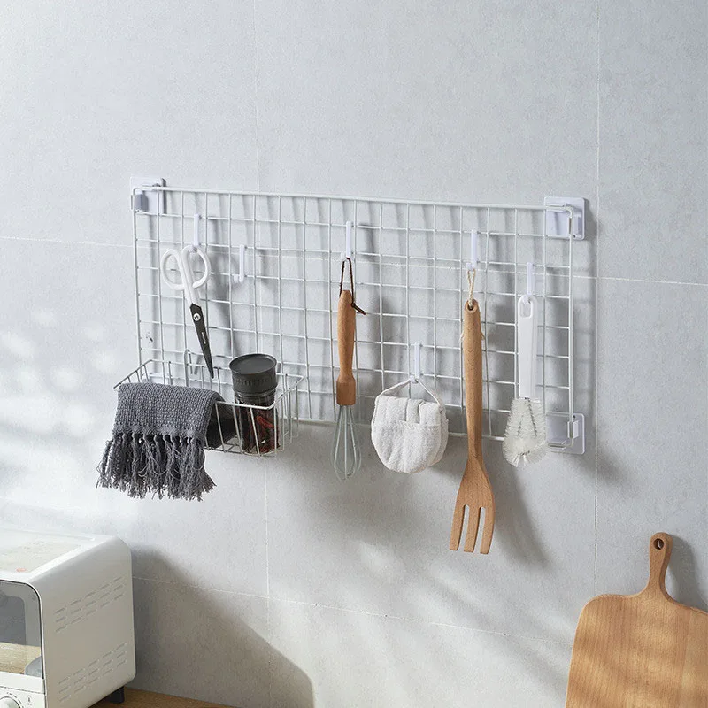 Kitchen Garden wire net hanging rack Mesh Memo Board wall mount Japan Import 11x11 white 