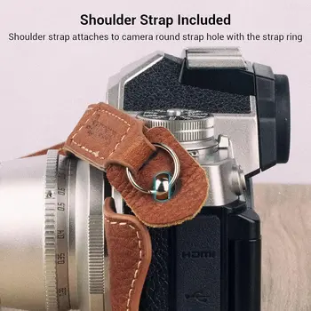 SmallRig Z Fc Camera Case with Shoulder Strap, Retro Style Brown Leather Half Case with Aluminum Baseplate for Nikon Z Fc - 3481 detail image