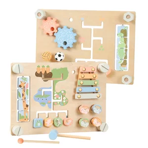 Montessori Double-Sided Busy Board Wooden Educational Toys for Kindergarten & Baby Early Childhood Montessori Learning