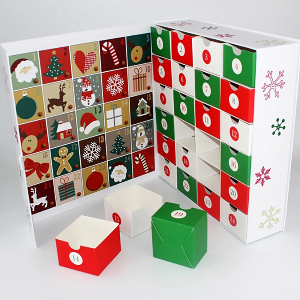 Ramadan Blind Advent Calendar Jewelry Box Caja De Calendario De Adviento Luxury Christmas Avent Calendar Packaging Box