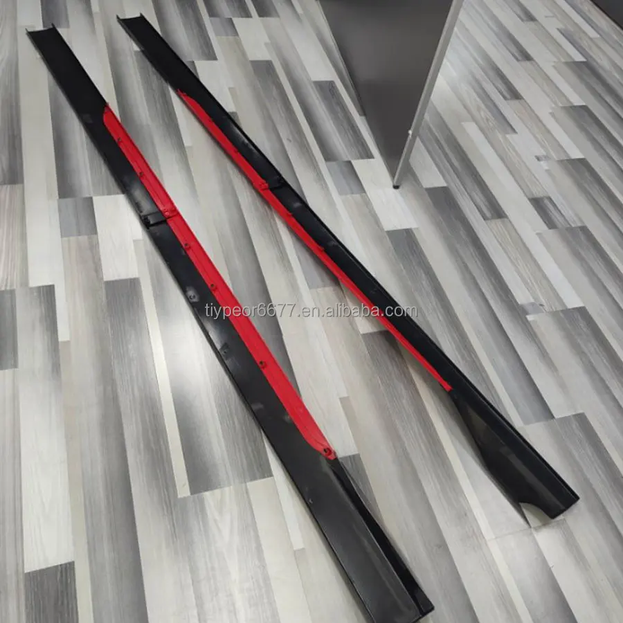 product tiypeor wholesale custom cheap universal side skirt top cover black red side skirt bumper bodt kit-7
