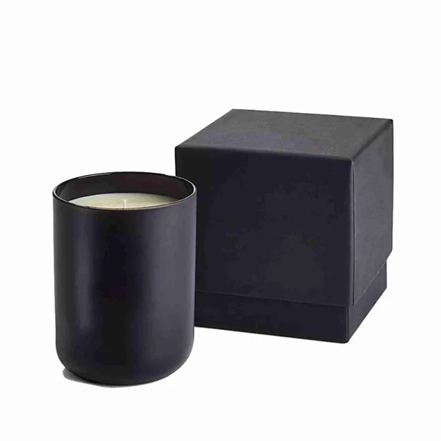 Wholesale Empty Square Rigid Paper black candle box luxury custom packaging box candle jar gift box packaging for shipping