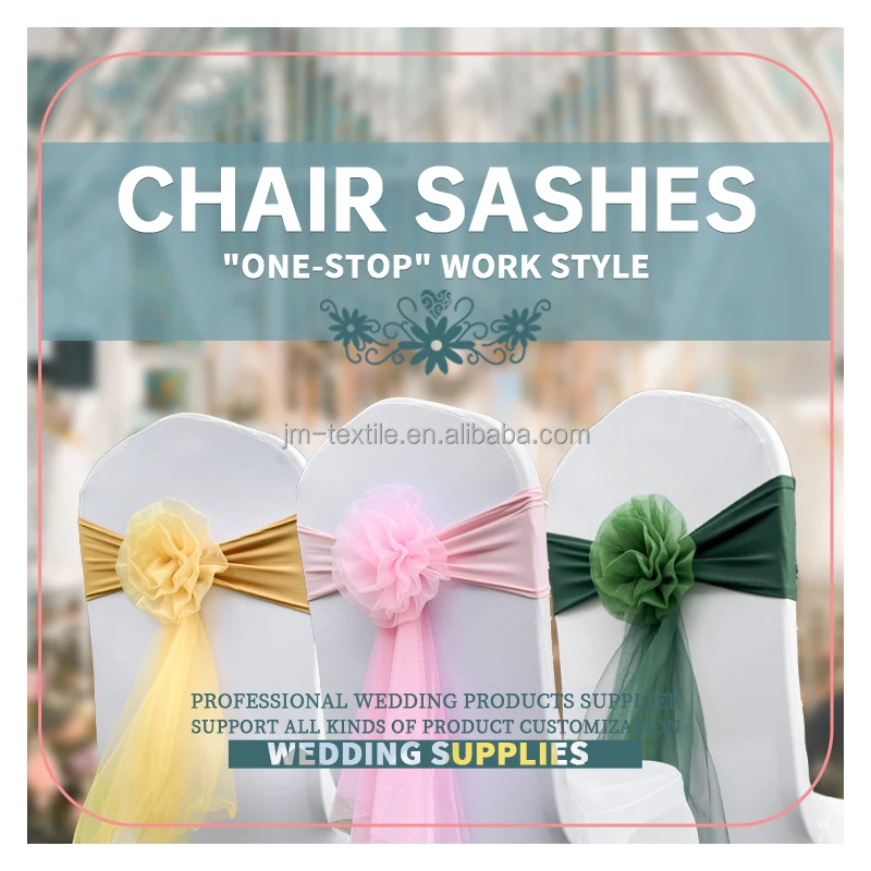 Green Gold Wedding Chair Sashes Covers Event Spandex Stretch Chiffon Chair Sash Bow Buy