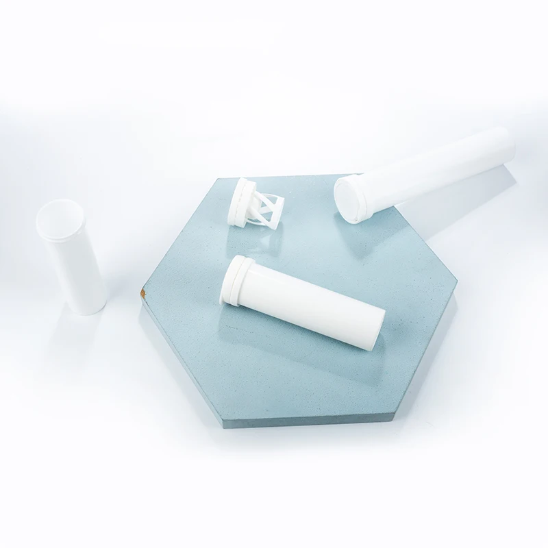 Effervescent Tablet Vitamin C Tablet Tube With Desiccant Stopper Plastic Straight Effervescent Tablet Bottle