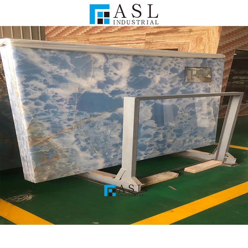 Blue onyx floor tile gold onyx natural stone slab tile