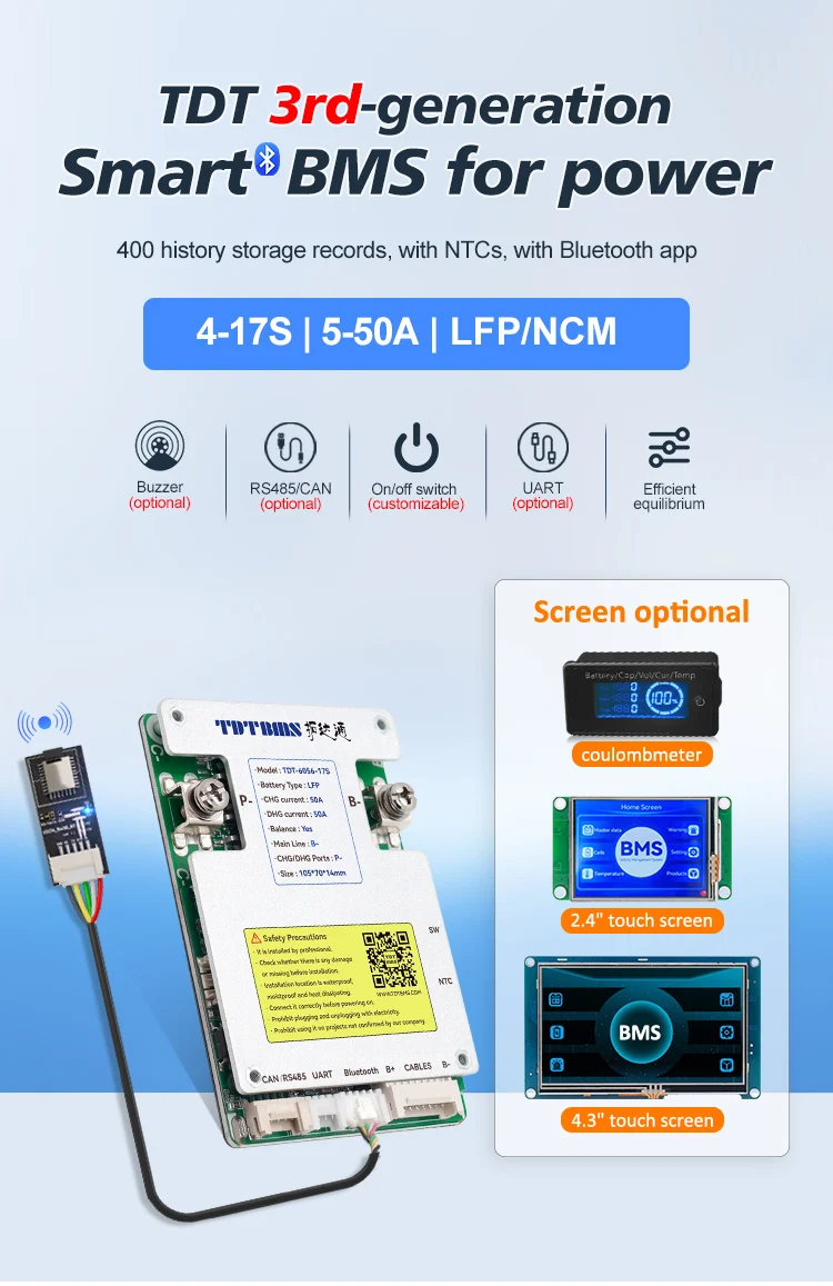 Tdt Smart Bms Ebike 15s 48v Lifepo4 Battery Protection Board 50a ...