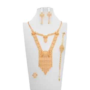 Dubai Bridal Wedding Jewelry Set Earrings for Women Fashion Jewelry Bracelets Bangles