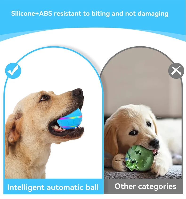 DOUGEZ Pet Electric Toy Ball Bite Resistant Teaser Dog Flash Ball Remote Control Intelligent USB Charging Toy Cat Toy details