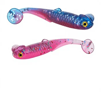 TGD New Arrival 6cm 1.3g Soft Fishing Lure Luminous Paddle Tail Double Colors for Saltwater Fish & Sea Bass – Soft Lure – view 5