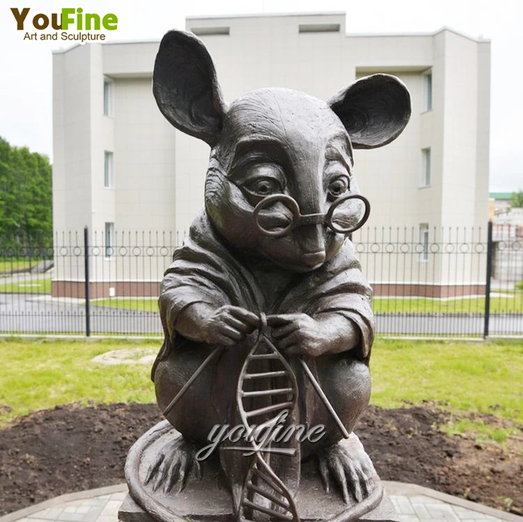 High Quality Casting Modern Abstract Bronze Mouse Knitting Dna Sculpture Metal Statue for Outdoor