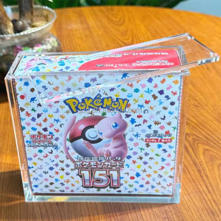 TCG High Quality Pokemon Japanese Acrylic Booster Box Large Size Custom  LOGO for Pokemon Cards 151 Booster Box With Lid| Alibaba.com