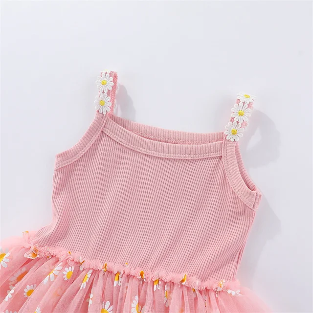 1 Pcs Custom Tag Floral Tulle Summer Baby Infant Clothes Girls Toddler ...