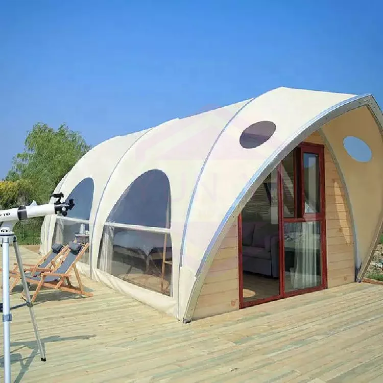 Luxury Strong Galvanized Steel Structure Glamping Shell Shape Hotel Tent for Resort