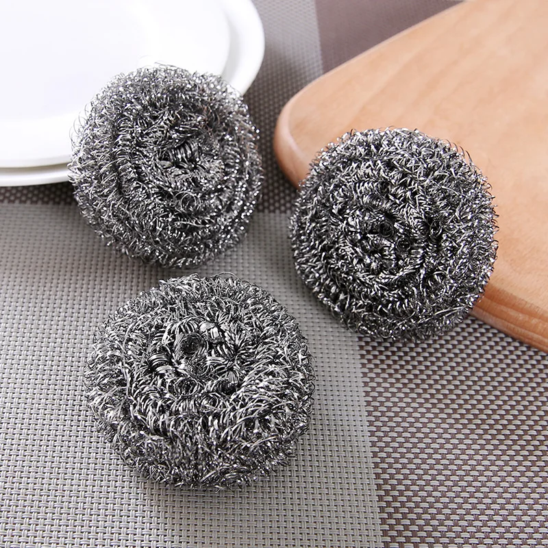 Sy65 20pcs/bag Steel Wool Scrubber Stainless Scouring Pad Heavy Duty