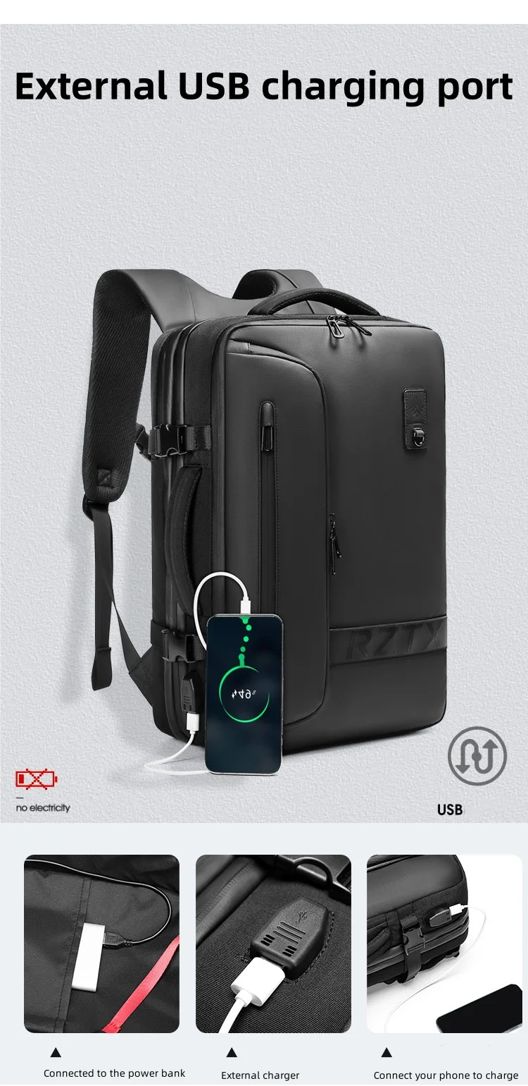 Multifunctional airbag Backpack Men's Large Capacity Vacuum Storage Business Travel Bag Oxford Cloth Waterproof Backpack