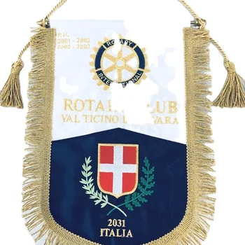 Good Quality Economical Personalized Hanging Customized Embroidery Pennant excellent stitched institutions conferences president