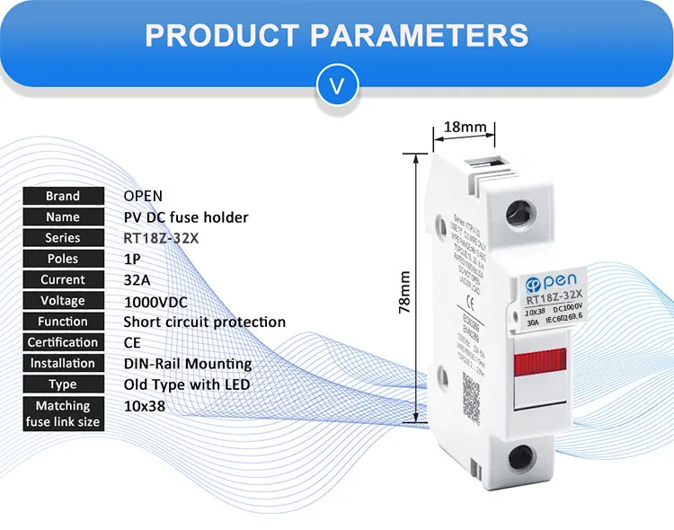 Патроны плавких предохранителей на солнечной батарее, 2P Din-рейки, подходят для плавких предохранителей 10*38 мм на солнечной батарее, для защиты фотоэлектрической системы