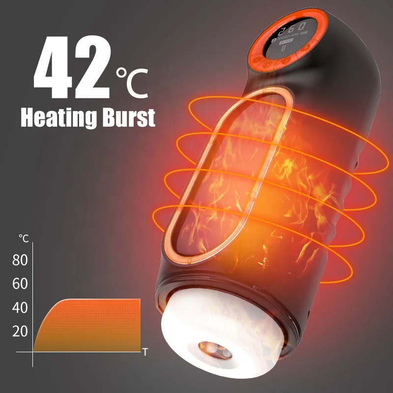 LED Automatic Male Masturbator Cup with Powerful Vibrating & Thrusting Mode Sucking Masturbation Stroker Sex Toys for Men
