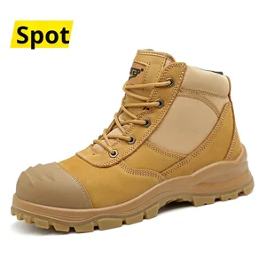 Australian Industrial Use Anti-Smash Anti-Puncture Anti-Slip Steel Toe Wear-Resistant for Boots Side Zipper Safety Shoes for
