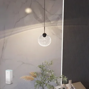 JACKSUN Modern  Bubble Crystal Pendant Light Aluminum Round Hanging Lamp with LED for Living Room Dressing Room Bedroom Bar