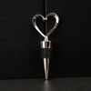 Tapón de vino con cabeza en forma de corazón de plástico ABS plateado