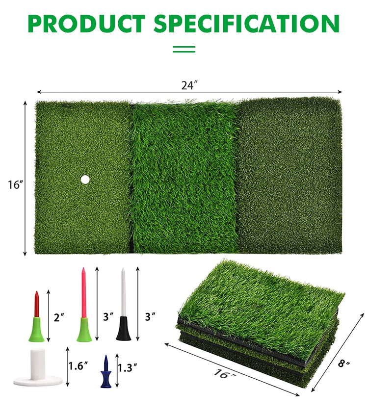 Gp Artificial Grass Mini Golf Mat 3 In 1 Turf Rubber Mat For Golf