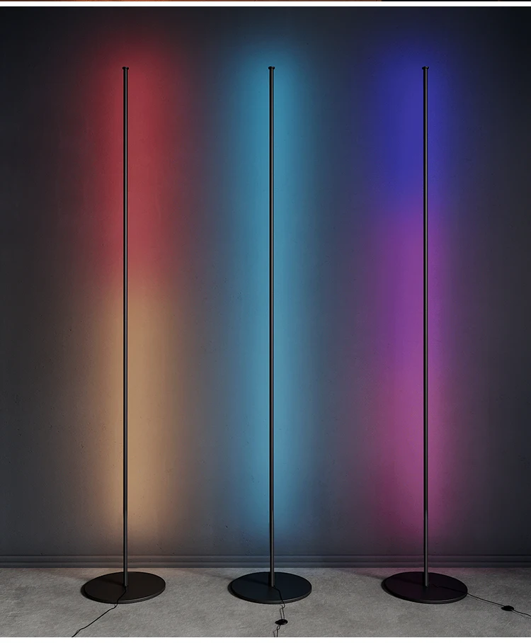 Modern Aluminum rgb floor lamp decorative led corner lamp multi light floor lamp
