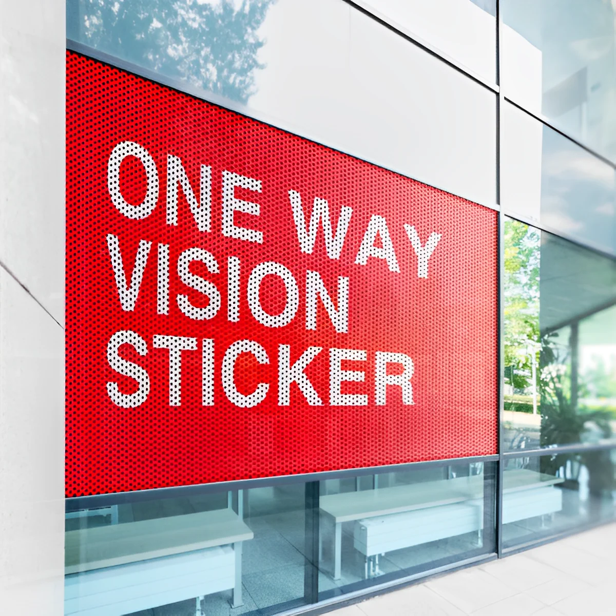 Custom One Way Vision Printing Perforated Vinyl Window Mesh Sticker