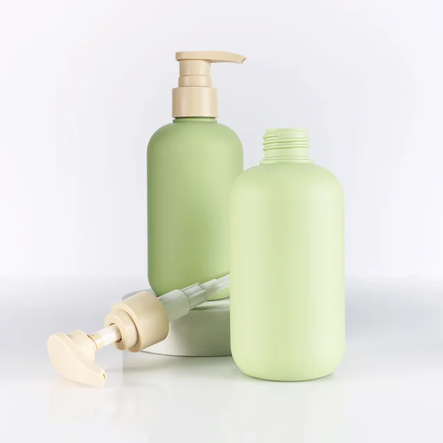 Custom macaron color PE/PET Shampoo Packaging 350ml 400ml 500ml Plastic Lotion pump shampoo Bottle for shower Gels conditioner