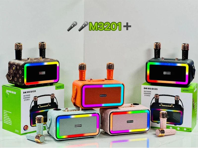 Bass Sound Portable Bluetooth Karaoke Speaker With Wireless Microphone Custom Stereo Outdoor Color Changing Speaker Factory