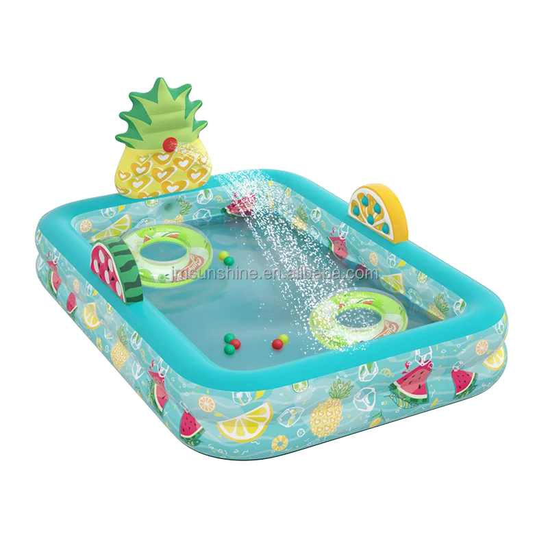 New Albercas Piscina Fruits Party 2 Ring Swimming Outdoor Inflatable Pool  With Sprinkler Inflatable Water Pool For Kids - Buy Outdoor Pool,Inflatable  Swimming Pool,Kid Swimming Pool Product on 