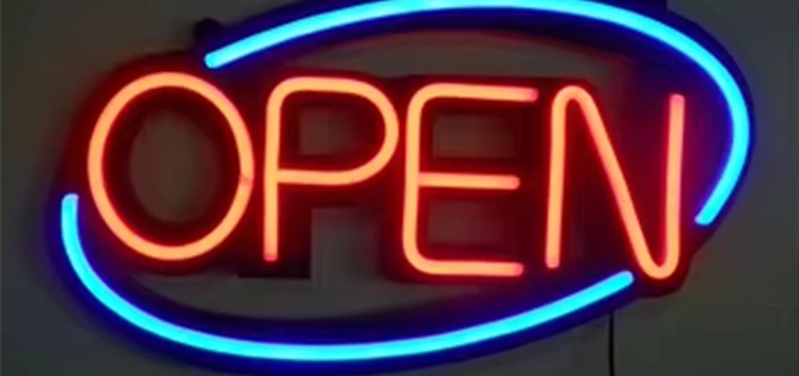 Large Oval Neon LED Open Custom Advertising Outdoor Wall Real Neon Sign
