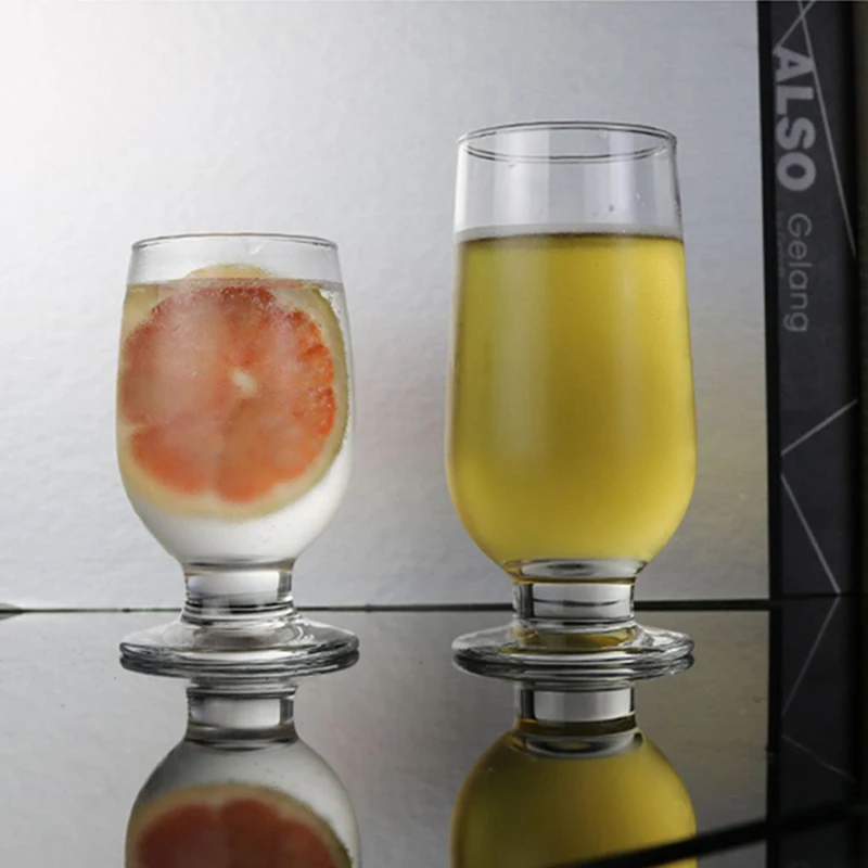 LIBBEY Retro Red Wine Glass Flutes Goblets Short Stem Multi-Use Water Cup for Wine Brandy Other Beverages Transparent Glassware