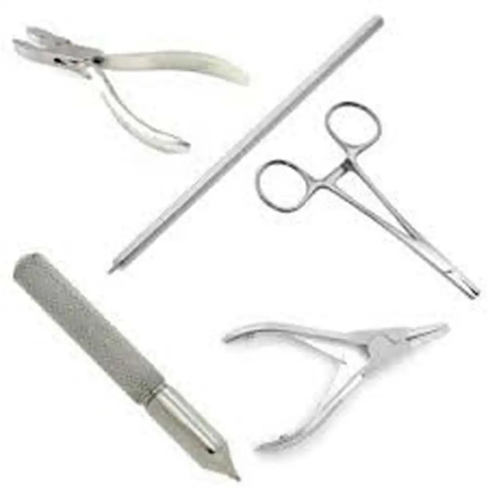 BODY PIERCING INSTRUMENTS KIT OF 7 PCS TOOLS PENINGTON FORCEPS GS  INSTRUMENTS by GS SURGICAL