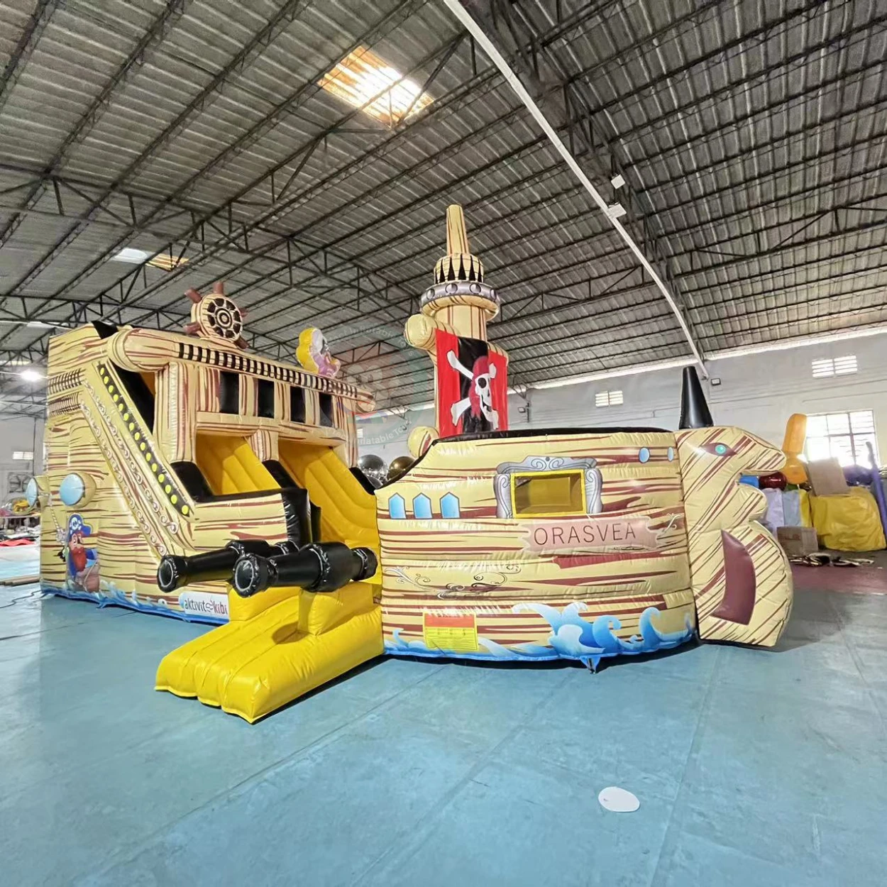 Giant Inflatable Pirate Ship Slide Pirate Bouncy Slide Obstacle Ship ...