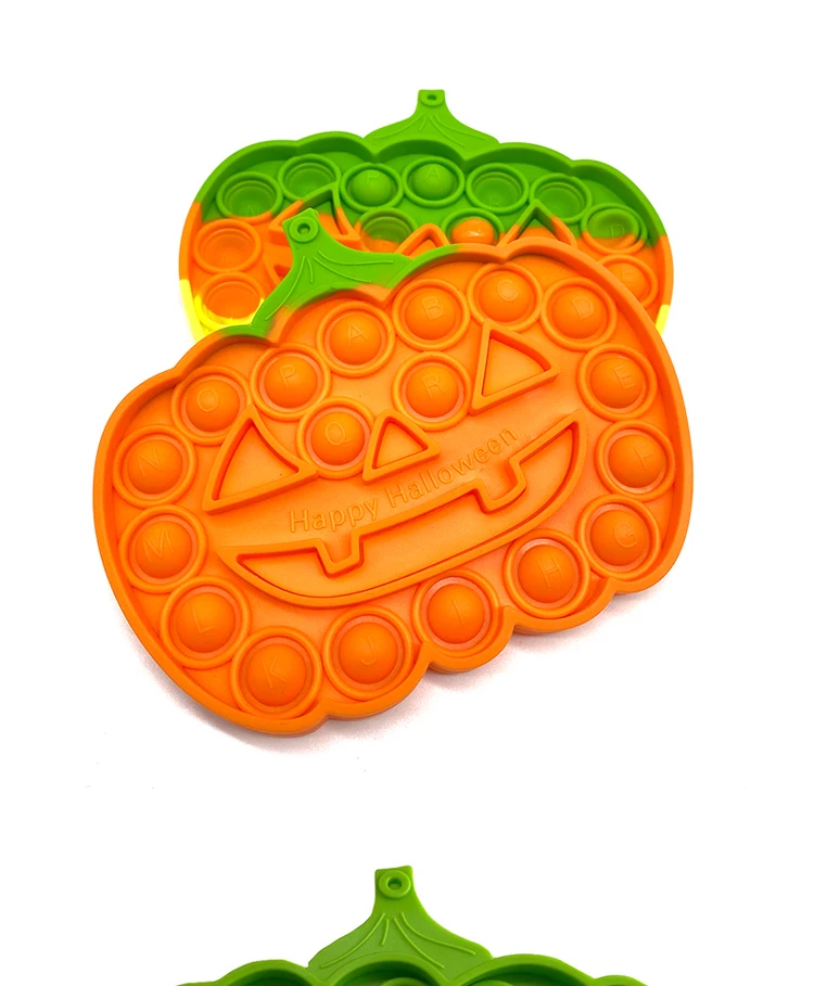 New Pumpkin Push Bubble Poppet Fidget Toy For Kids Halloween Gift Anti Sensory Stress Toy