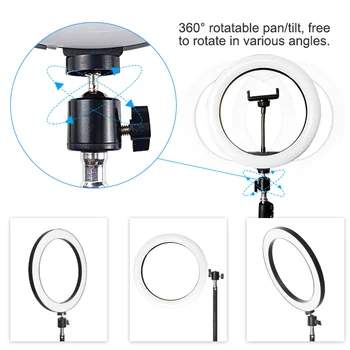 CCT Dimmable Ringlight  3000K-6500K Photography Makeup  10 Inch LED Ring Light detail image