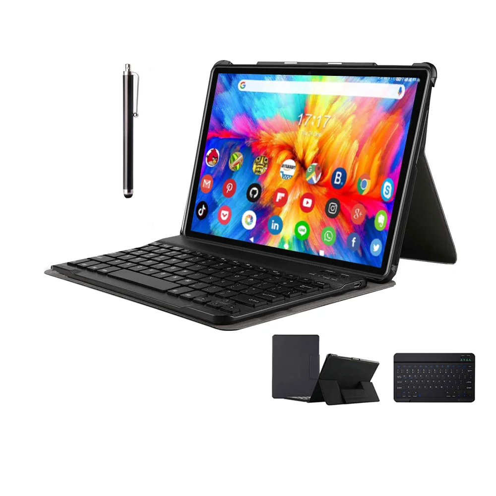 Android tablet with case store and keyboard