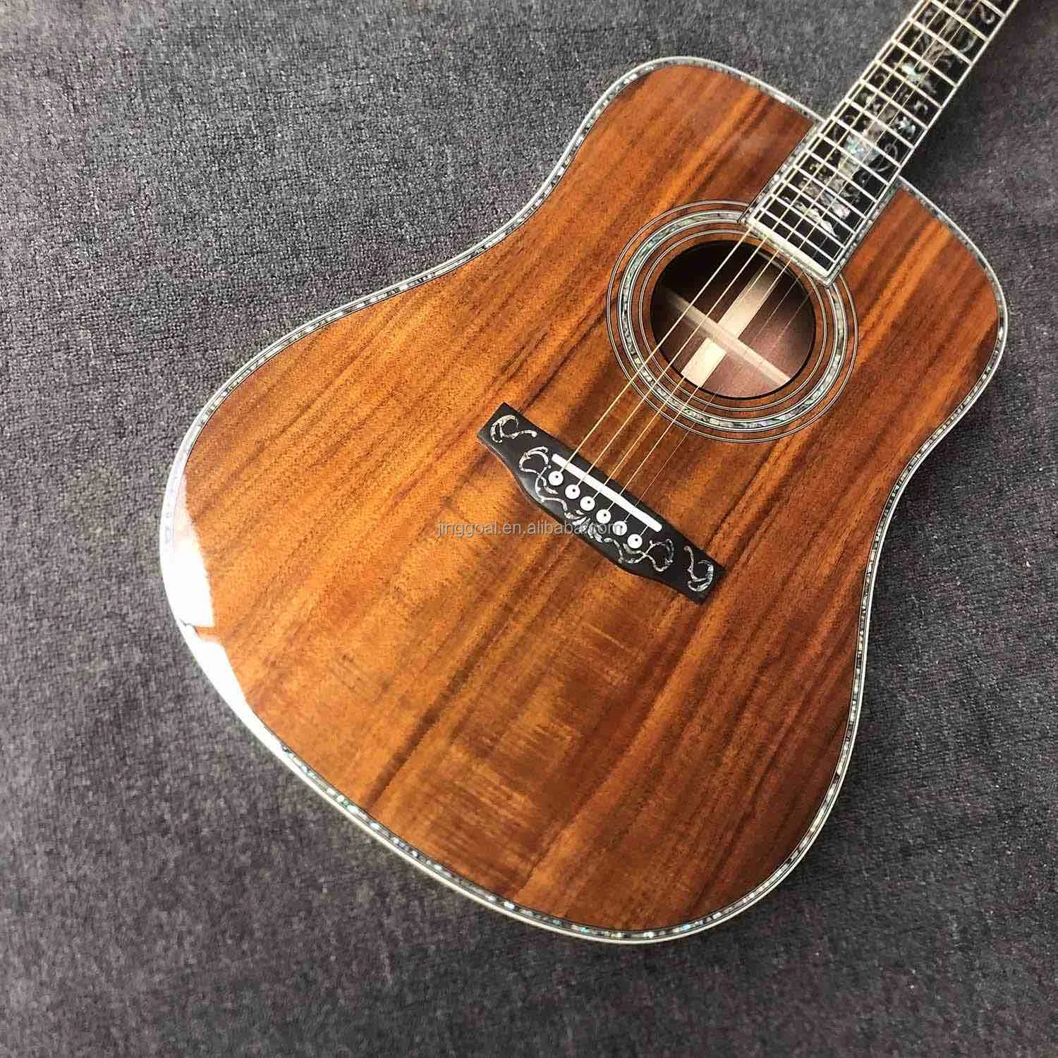 Custom Abalone Binding Solid Koa Wood 6 Strings Dreadnought 45k