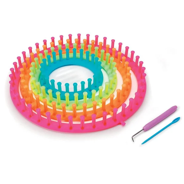 Circle Circular Round Knitting Looms Set with Hook Needle and Knitting Yarn Needle Kit for Embellishment DIY Craft